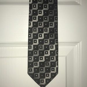 Black, white and silver necktie